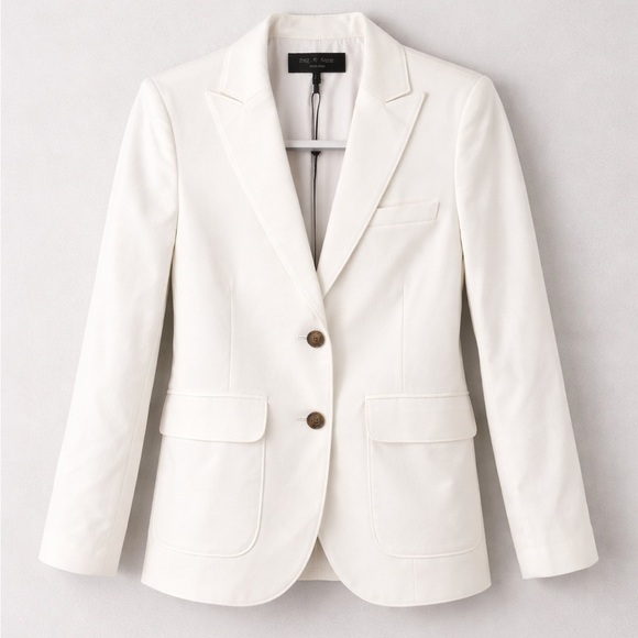 rag & bone Jackets & Blazers - NWT Rag & Bone Nancy Knit Blazer White Size 2 Structured Stretch Jacket